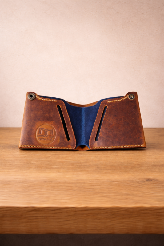 el yapımı deri cüzdan orange taba