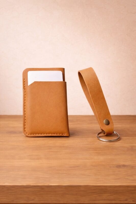 camel deri kartlık anahtarlık set