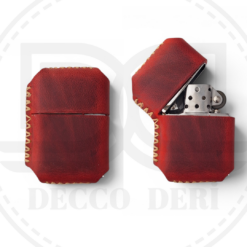 Deri Zippo Kılıfı - Kırmızı