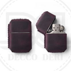 Deri Zippo Kılıfı - Mor