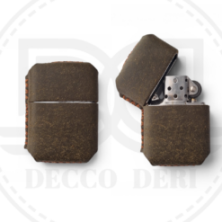 Deri Zippo Kılıfı - Askeri Yeşil