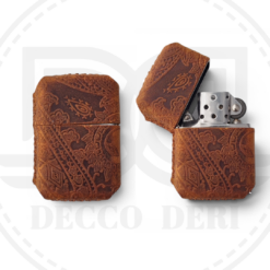 Deri Zippo Kılıfı - Kaşmir Camel
