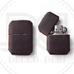 Deri Zippo Kılıfı - Koyu Kahve